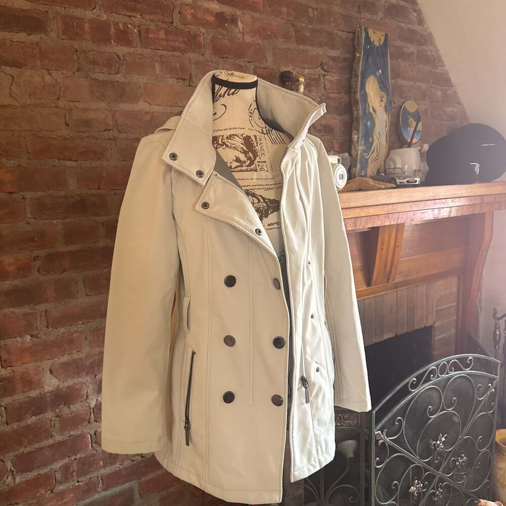 Calvin Klein Hooded Trench Coat XS Water Wind Resistant 75N